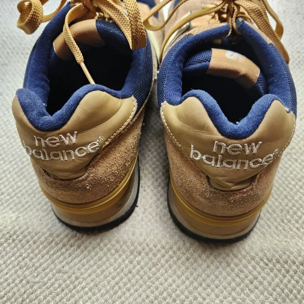 New Balance Mens 574 Running Sneakers M574TNS Blue Brown Tan Size 10 Good used